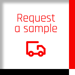 Request a sample button with a truck icon